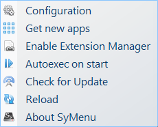 Contextual menu - Options